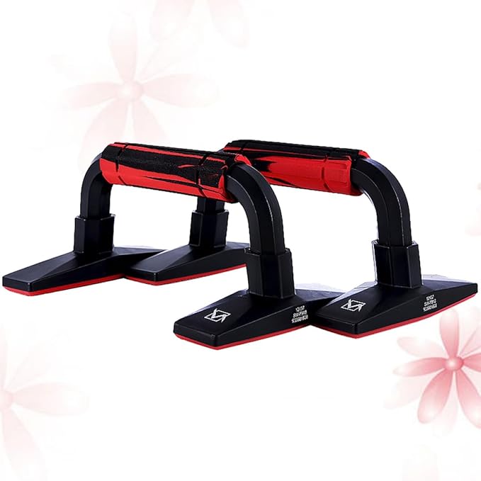 HEMOTON Pair of H-shaped Push-up Bars with Non-slip Rubber Grip, Exercise Stands for Arm Strength Training and Chest Abdomen Muscle Workout at Home Gym