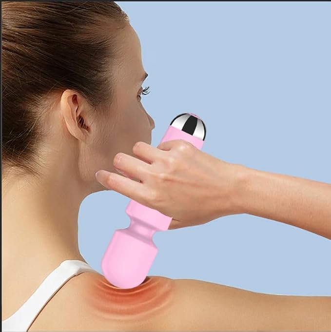 Back Small Bullet Massage for Women Rechargeable Electric Body Mini Personal Massager - for Foot - Arm Muscle Relaxation (Pink