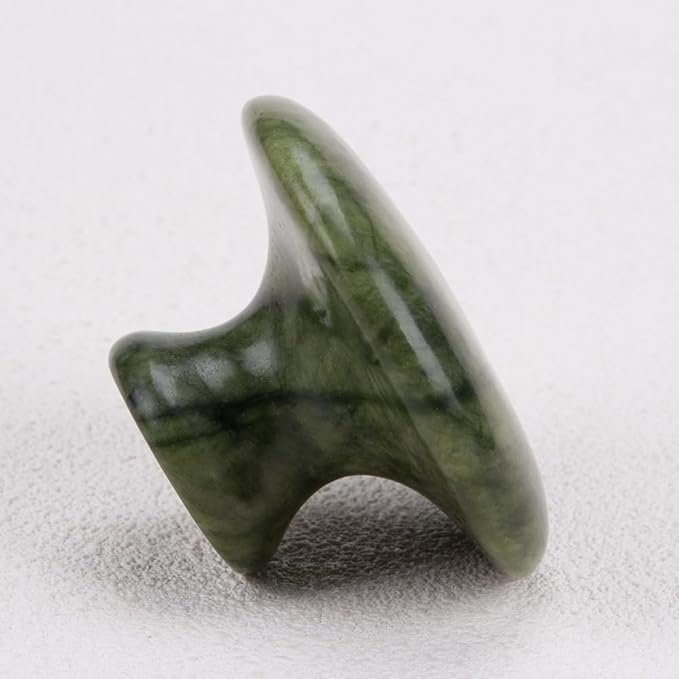 1Pcs Natural Jade Massage Stones Mushroom-Shaped Gua Sha Body Massage Tool for Relaxation Fatigue Relief Hot Stones Massage Set for Spa & Home Use