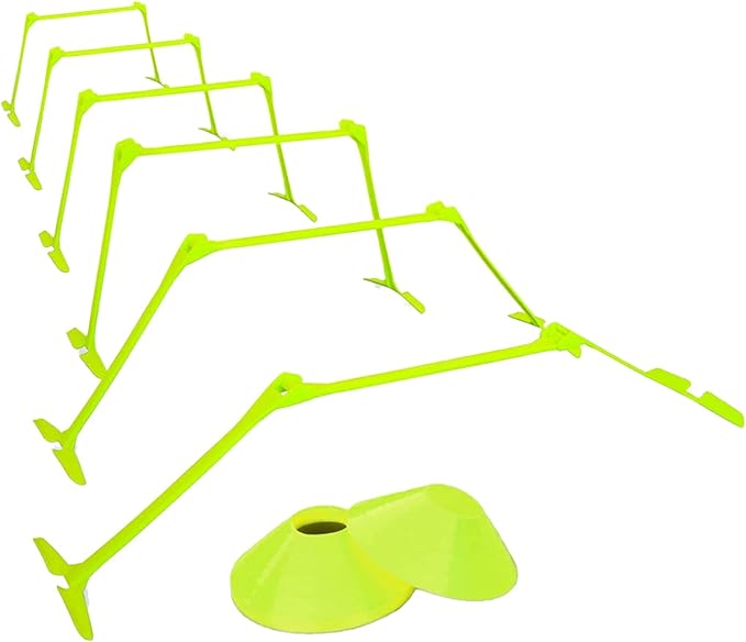 Adjustable Hurdles and Cone Set Agility Hurdles Disc Cones for Soccer Sports Plyometric Speed Training