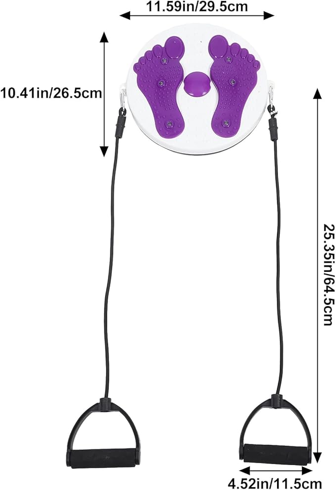 Zerodeko Waist Twisting Disc with Pull Rope, Household Fitness Slimming Machine, Purple Body Twisting Board for Core Strengthening and Abdominal Exercise at Home