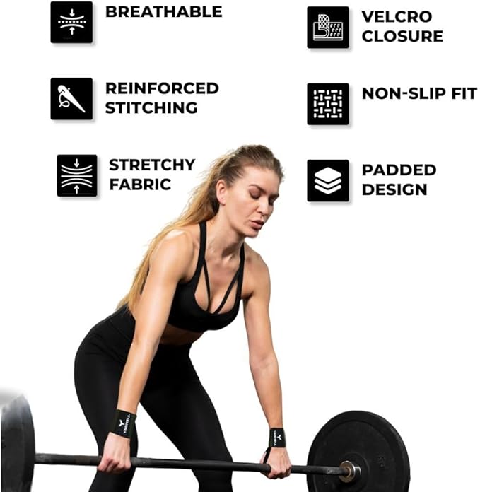 Wrist Wraps Weightlifting - Premium Quality Wrist Straps for Weightlifting,18 inch Weight Lifting Wrist Wraps, Heavy Duty Gym Wrist Wraps with Thumb Loop, Adjustable Wrist Support Wrist Strap