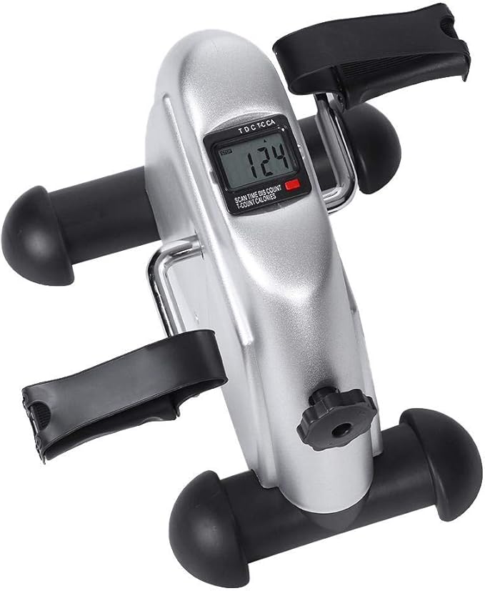 Under Desk Pedal Exerciser, Compact Mini Exercise Bike for Seniors, Indoor Leg and Hand Trainer for Home Gym Fitness