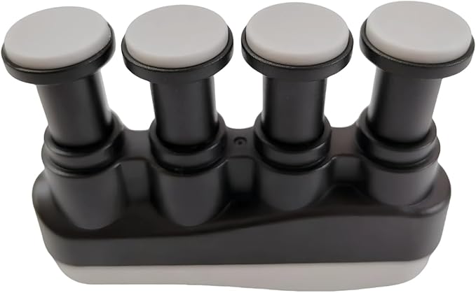 Finger Strengthener, Nalu Hand Grip Trainer Exerciser for Piano, Guitar, Bass, Ukulele Players, Plastic Material, Lightweight and Portable - Improve Finger Flexibility, Strength,1 Pack (Black+Gray)
