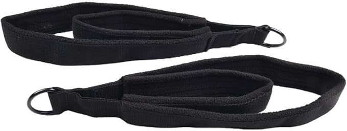 Pilates Rings Double Loop Foot Straps with Dual-Length Design and Soft Fleece for Reformer Exercises Compatible with Most Pilates Beds and Equipment