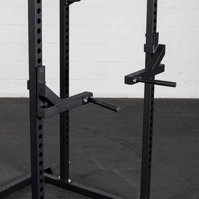 Titan Fitness T-2 Series Dip Bars, J-Hook Power Rack Mounted Attachment, 24" Handle Spread, 880 LB Capacity for Chest. Shoulder, & Arm Strength Training