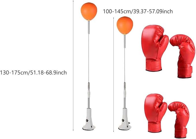 Punching Bag, Height Adjustable Boxing Set with Stand, Boxing Reaction Ball, Speed Bag Punching Equipment for MMA Home Gym Workout Fitness