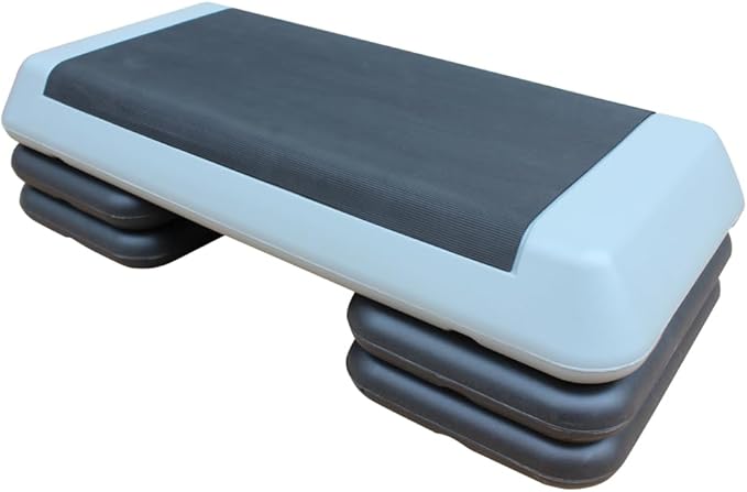 Adjustable Aerobic Step Platform with 4 Risers – Non-Slip Fitness Trainer for Home Workouts, Cardio & Strength Training