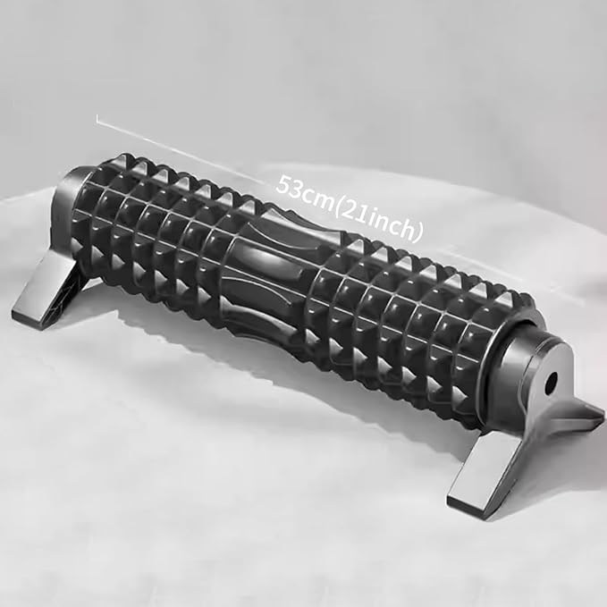 New Upgrade Bracket Foam Roller with Stand for Back Leg Pain, 21 Inch Firm Deep Tissue Muscle Massager for Sore Muscles (Black)
