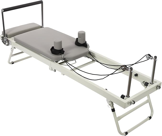 Pilates Reformer Machine, Foldable Reformer Pilates Machine Use Pilates Equipment for Home Workouts with Jump Board, 264.55 Lbs 77.56 x 22.44 x 28.54 Inch
