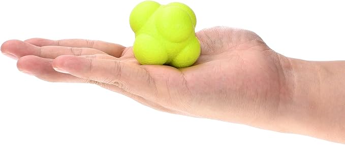 4 Pack Reaction Ball - TPR High Difficulty Flexibility Training Ball Apply to Sports Exercise Daily Use (47 x 47 x 55mm, Yellow)