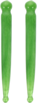 Healifty 4Pcs Natural Jade Face Massage Tools 4.9 Inch Facial Scratching Bars for Neck Head Wrinkle Care and Spa Therapy Wand Set