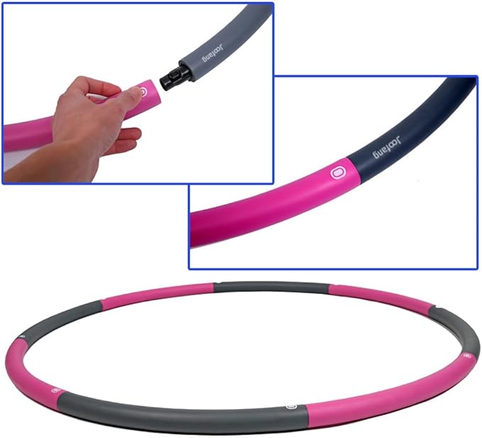 5lb Exercise Hoops for Adults, 40in Large Adjustable Hoola Hoop, Weighted Hoop, Fitness Hoop for Weight Loss, Abdominal Trainer Fitness Training, Fat Burning, Home Gym Core Workout