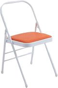 Yoga Chair,Easy to Carry and Store,Soft Sponge Cushion,Foldable Pilates Chair,for Indoor and Outdoor Yoga Studios(Orange)