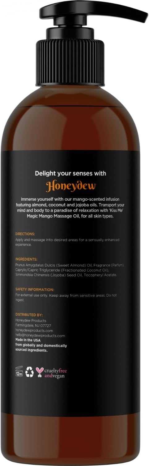 Sweet and Sensual Massage Oils for Couples - Mango and Lavender Romantic Full Body Massage Oils with Sweet Almond Oil for Easy Gliding Special Moments - Therapeutic Grade Scented Body Oils