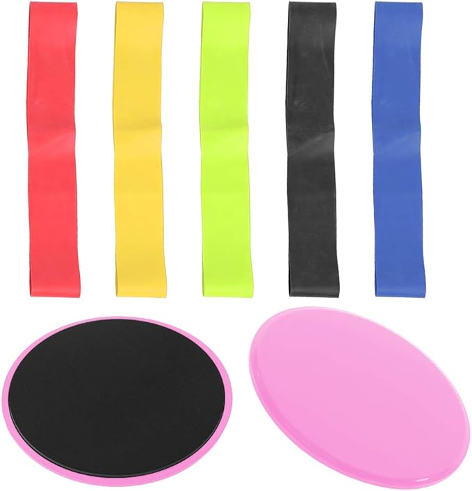 Fitness Sliding Disc, Wireless Core Slider Workout Equipment, Low Impact ABS Sliders for Home Gym and Floor Exercises with Pull Straps for Beginners and Advanced Users