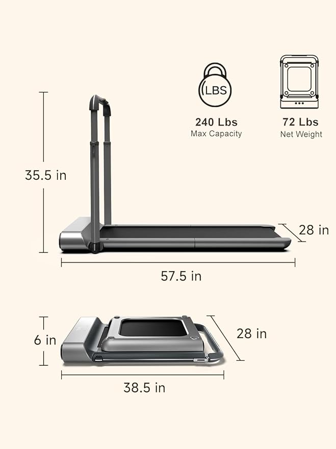 WALKINGPAD Folding Treadmill, 2 in 1 Walking Pad Under Desk Treadmill for Home and Office, Compact Foldable Design with App Control and LED Display