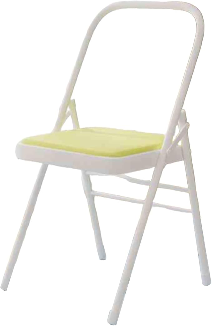 Yoga Chair,PU Seat Surface is Comfortable and Soft Double Beam Pilates Chair,for Home Office Dining Indoor Outdoor(Yellow)