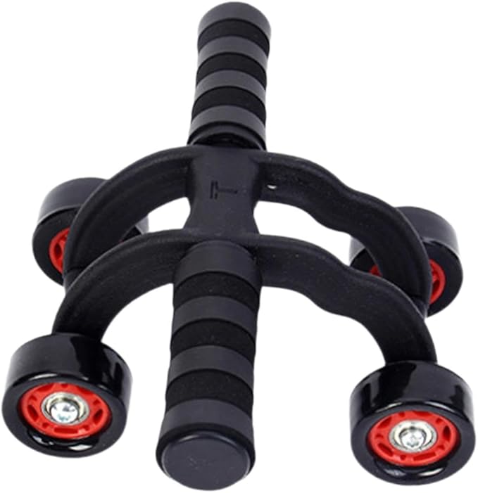 4 Wheel Abdominal Roller Core Strengthening Trainer, Ab Exercise Wheel Equipment with Ergonomic Foam Handles, Ab Machine for Men Women Home Gym Workout