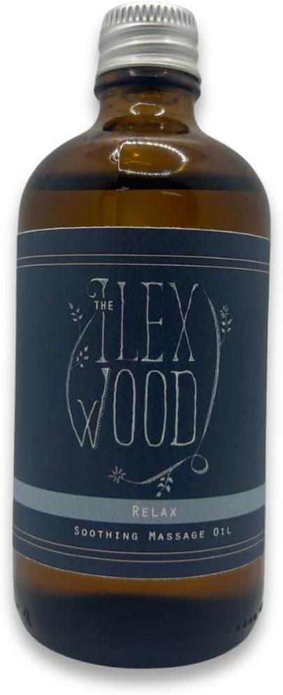 The Ilex Wood - Relax - Vegan Natural Soothing Spa Massage Oil, Handmade - 3.38 fl oz (100ml)