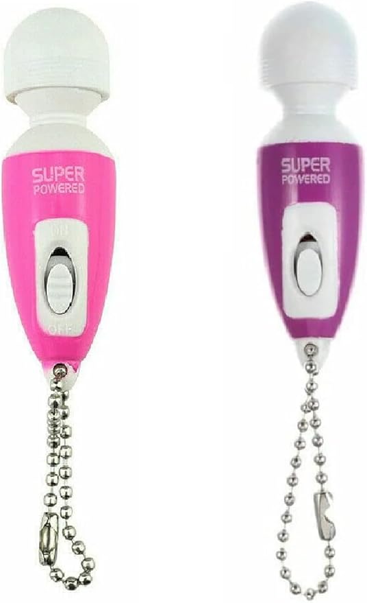 Mini Portable Small Keychain Massage Body Tool Heads Massager Pocket Toy for Neck Shoulder Face Back Muscles (Pink Purple)