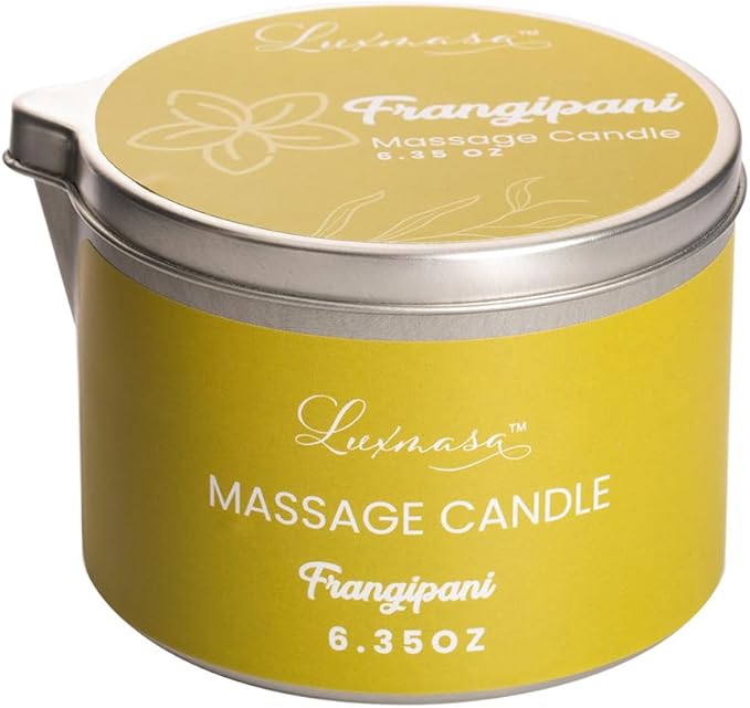 Massage Candle for Body Treatment-Jojoba Oil Infused Nourishing Lotion Candle Gift 6.35OZ (Frangipani Scent)