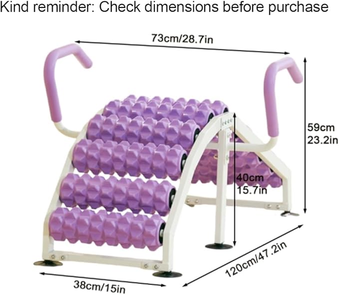 Chair Yoga with Handles, Foldable Pilates Equipment with Multiple Foam Rollers, Home Workout Bench with Suction Cup for Gym, Bedroom, Living Room