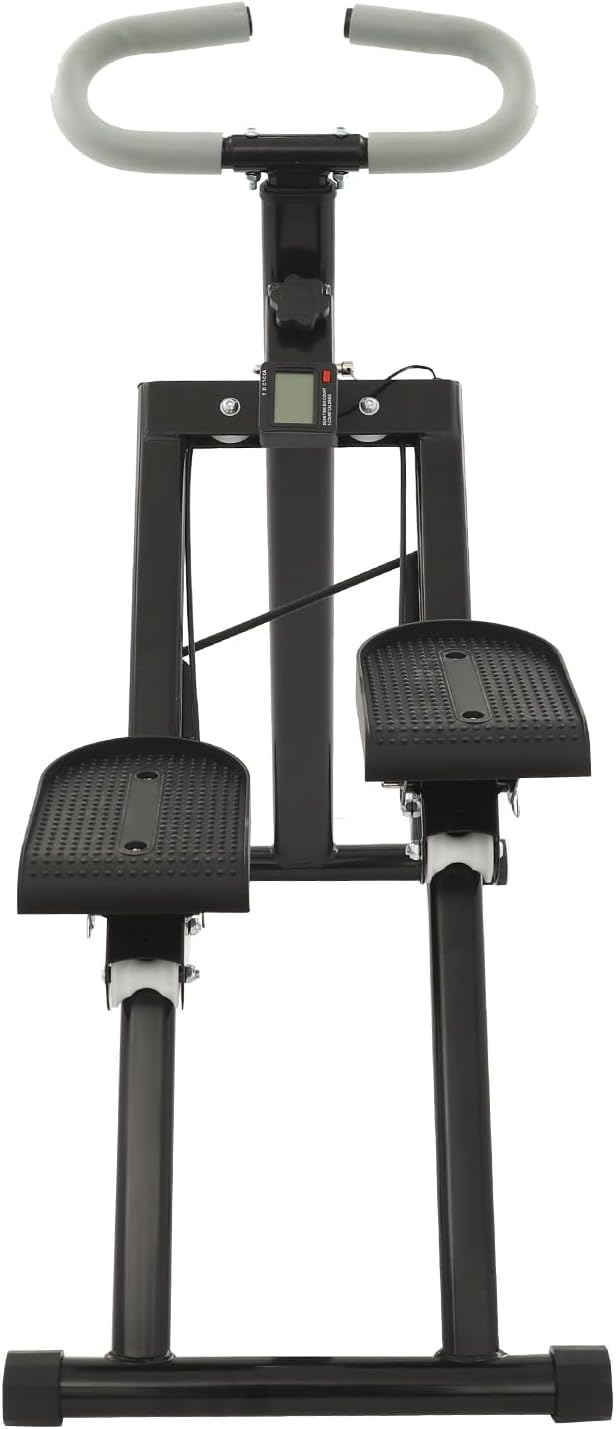 Foldable Stair Stepper Climber with Non-Battery Counter, 1.2mm Carbon Steel Frame, 220LBS Capacity, 3-Level Adjustable Pedals for Home Gym Full Body Workout
