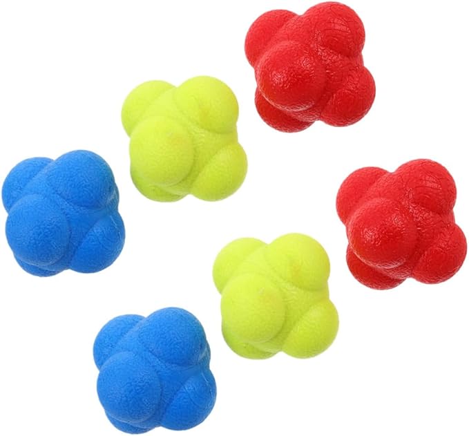 Happyyami 6Pcs Hexagon Reaction Speed Training Balls for Adults Enhance Hand Eye Coordination and Reflexes Durable Agility Balls for Sports and Fitness Versatile Indoor Training