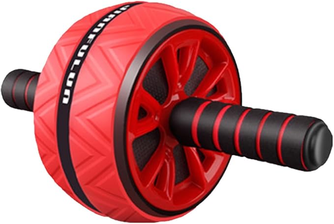BESPORTBLE Abdominal Wheel and Fitness Roller for Core Strength Training, Red Ab Roller Wheel with Non-slip Surface, Home Gym Workout Equipment for Men and Women