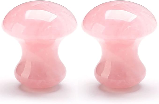 Mushroom Gua Sha, Rose Quartz Mushroom Massage Tool for Muscle Relaxing Women Facial Skin Care