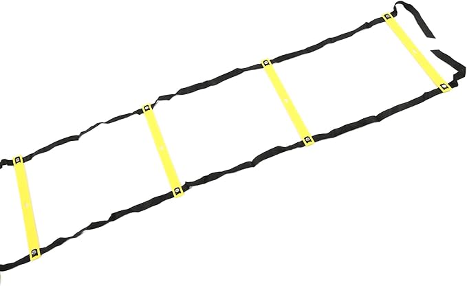 Fixed Agility Ladder for Football Training, Speed Rope Ladder with 12 Rungs, Bright Color Footwork Ladder for Soccer Drills, 6M Durable PP Sports Ladder for Team and