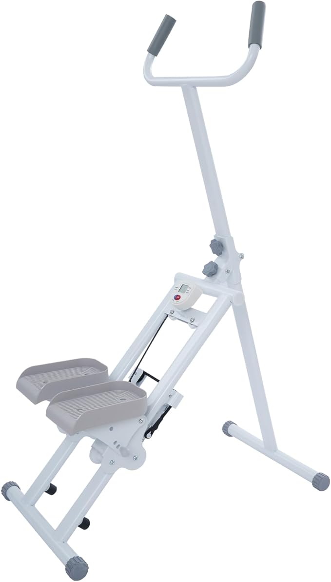 Stair Stepper Aerobics Climber, Folding Aerobics Climber, Vertical Cardio Exercise Climber, for Exercise at Home Full Body Workout Machine with Adjustable Step Range Handlebar & Pedals
