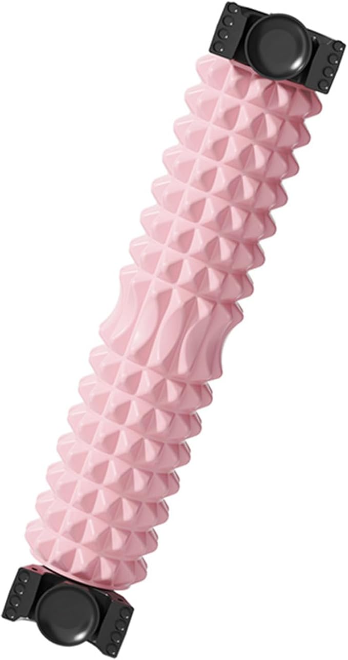 Portable Foam Roller with Suction Cup for Muscle Massage & Sawtooth Trigger Point Therapy (Pink)