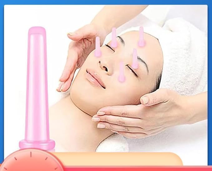 4Pcs Massage Cupping Set Silicone Mini Facial Cups Face Massager Helper Skin Care Neck Back Eyes Massaging Cup Safe to Use, Don't Worry About Burns Health Care Products, Massage Tools