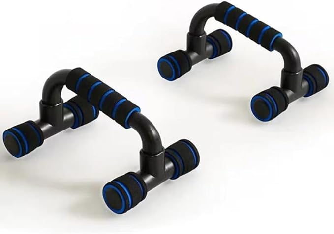 1Pair Push Up Bar Strength Training Non-Slip Sturdy Push-Up Stands Floor Workouts Fitness Calisthenics for Men Women(Black-Blue)