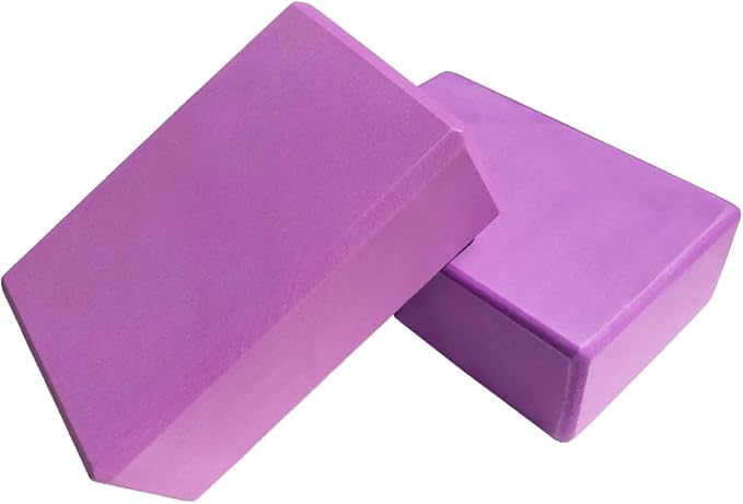 Yoga Equipment Set, 5pcs EVA Blocks, Cotton Strap, Knee Pads, Purple - Stability and Comfort, Non - slip Design, Ideal for Beginners and Pilates