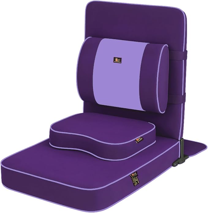 Friends Of Meditation Extra Large Relaxing Meditation and Yoga Chair with Back Support and Meditation Block (Purple, Pack of 1)
