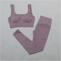 Women Gym Suit Fitness Set Sports Clothing Women Gym Clothing Yoga Clothing Yoga Sets Fitness Suit (Color : Deep Purple Bra Set, Size : Large)