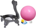 Active Sitting Exercise Ball Chair for Adults - Ergonomic Office Yoga Ball Chairs, Improve Back Pain and Balance, Lockable Wheels, Foot Pump - Buy Now on Amazon