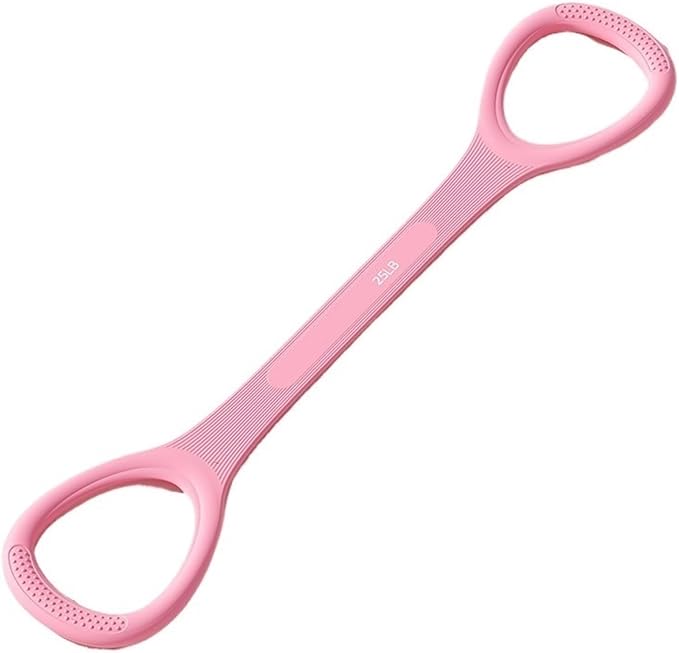 Silicone Figure-8 & Straight Resistance Band for Women - 15-35 Lbs, Yoga Back Stretching Home Workout Band