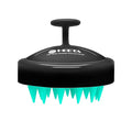 HEETA Scalp Massager Hair Growth, Soft Silicone Scalp Scrubber Shampoo Brush for Exfoliation, Dandruff Removal Head Massage Stress Relax, Wet & Dry Use for Thick Thin Curly Hair Care, Turquoise Black