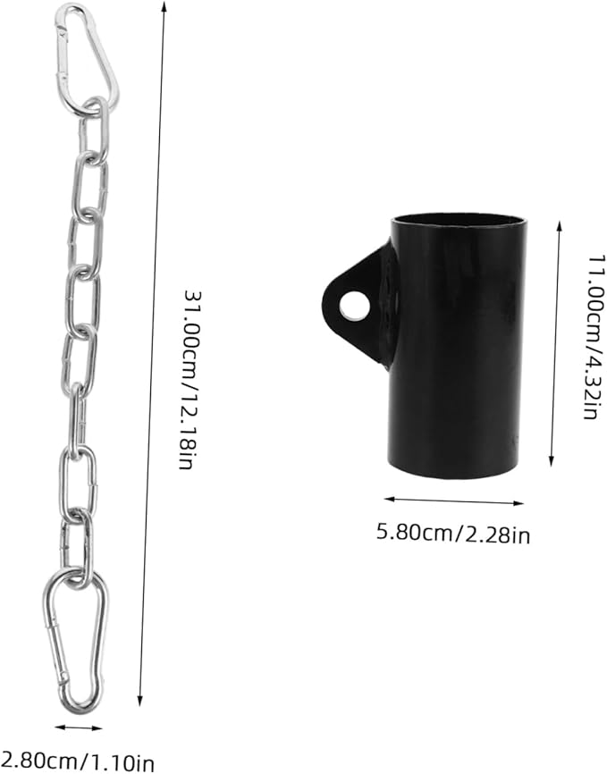 Barbell Row Attachment T Shape Bar Adapter with Chain Fitness Equipment for Strength Training Adjustable Barbell Sleeve for Gym Workouts