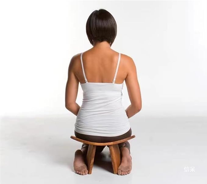 Solid Wood Ergonomic Kneeling Stool. Suitable for Temple Ceremonies, Tea Ceremonies, Meditation, Yoga, as Well as Home Fitness Assistance Chair(Medium Size for Height 160CM-180CM(63-70.8 in)
