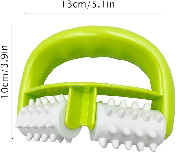 Cellulite Massage, Fascia Blaster Tool with Two-Wheel Massage Handle,Relax Muscles to Relieve Stress,Increases Blood Circulation,Apply to Arm/Shoulder/Leg/Back/Buttocks/Abdomen(Green)
