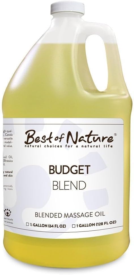 Best of Nature Budget Blend Massage & Body Oil - Affordable, Lightweight Moisturizer for Therapists & Spas, Gallon (128 fl oz) Bulk Size