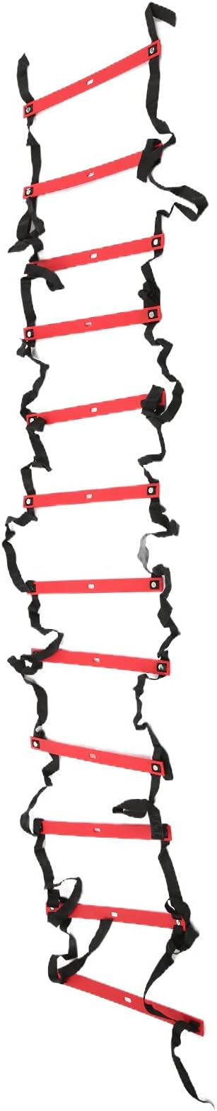Fixed Agility Ladder for Football Soccer Training, Speed Footwork Ladder with 12 Rungs 6M, Bright Color Non - Slip Rope Ladder for Sports Drills and Group Exercise