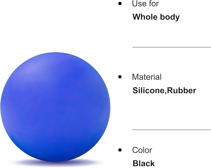 WOVTE Massage Lacrosse Ball for Sore Muscles, Shoulders, Neck, Back, Foot, Body, Deep Tissue, Trigger Point, Muscle Knots, Yoga and Myofascial Release (Royal Blue)