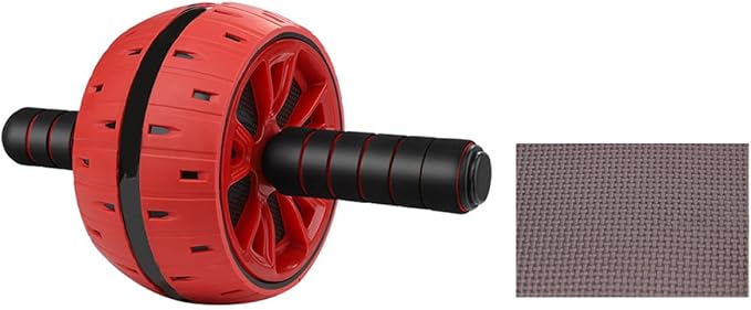 Kichvoe Ab Roller Wheel with Knee Pad Red Exercise Roller for Abdominal Muscle Training for Home and Gym Core Workouts
