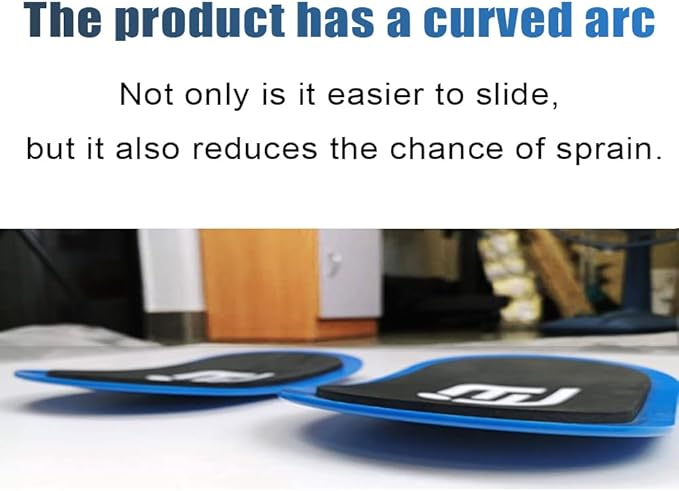 Blue Gliding Discs Core Sliders(Curved Arc) Smooth Use On Carpet Floor Exercise Sliders Equipment.Compact Core Gliders for Home Gym - Fitness Equipment & Full-Body Workout Accessories